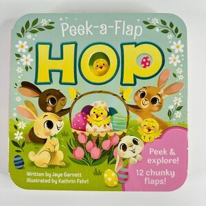2/$6 Peek-a-Flap Hop Easter book by Jaye Garnett (Board)